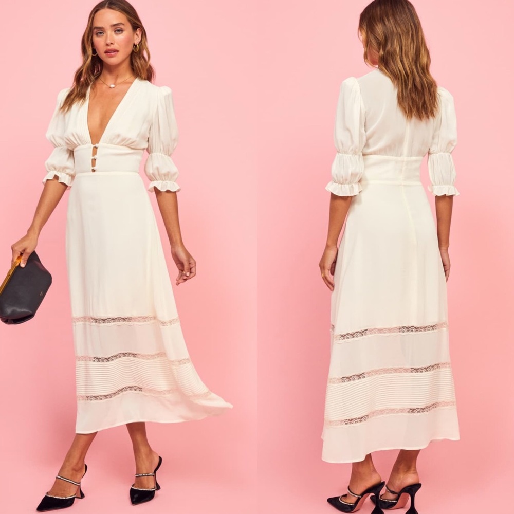 Reformation Ginny Dress in Ivory sz 4